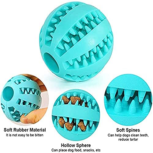 Bolas de Goma para Perros,Bola de Limpieza de Dientes 2PCS Juguetes para Perros Mascotas Bolas Juguetes Interactivos para Morder Perro (Verde y Azul)