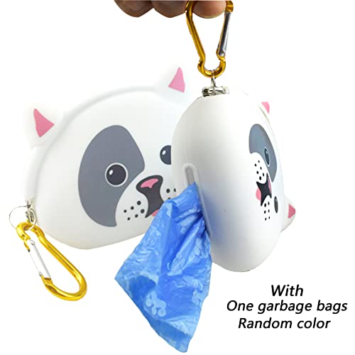 Bolsa De Comida De Silicona Perros Bolsa De Entrenamiento De Silicona Bolsa De Golosinas para Perros Y Gatos Bolsa De Silicona Portátil para Perros con Hebilla Colgante Y 1 Bolsa De Basura