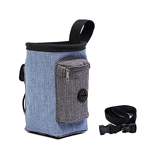 Bolsa Entrenamiento para Perros Portátil, Bolsa Entrenamiento para Perros, Riñonera Mascotas, Bolsa para Caminar para Entrenamiento Cachorros, para Varios Tipos Entrenamiento y Caminata Perros (Azul)