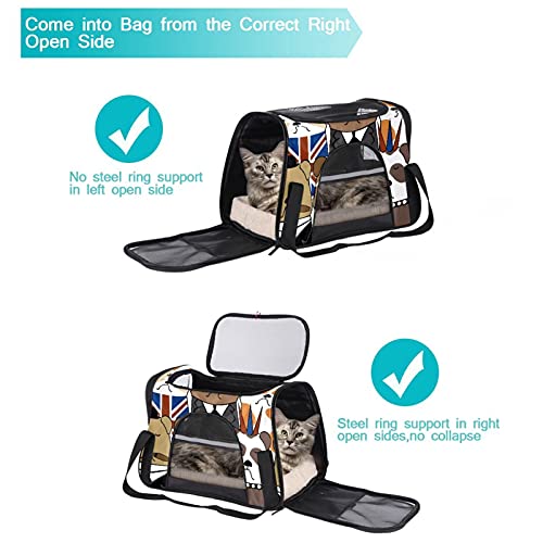 Bolsa portadora de viaje para gato, Bulldog Inglés portátil para mascotas, perro, gato, cachorro, aerolínea, aprobada, bolsa de transporte de viaje para mascotas con correa para el hombro