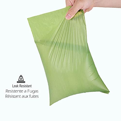 Bolsas excremento caca perro Biodegradables Perfumadas Paquete de 8 rollos de bolsas para excremento para Mascotas Domésticos 100% A prueba de fugas Resistente (120 Bolsas -1 PAQ)