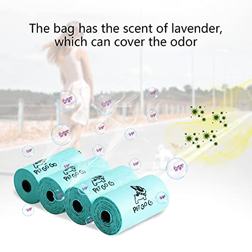 bolsas excrementos perros 120 Extra gruesa Perfumado a Lavanda Bolsas para Caca de Perro Biodegradable Mide 32 * 22cm Seguridad 100% a prueba de fugas Azul