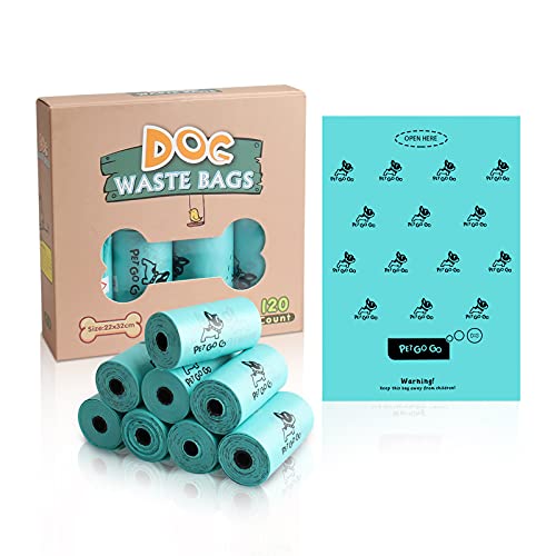 bolsas excrementos perros 120 Extra gruesa Perfumado a Lavanda Bolsas para Caca de Perro Biodegradable Mide 32 * 22cm Seguridad 100% a prueba de fugas Azul