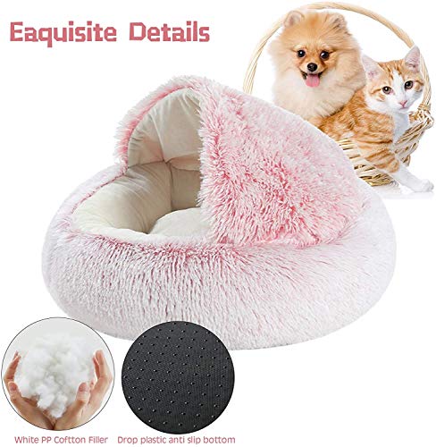 BoruisX Cama de felpa, para perro, gato, cojín redondo para mascotas, tienda de campaña, cálida cama para mascotas, saco de dormir para gatos, perros pequeños, cachorros, mascotas Samll