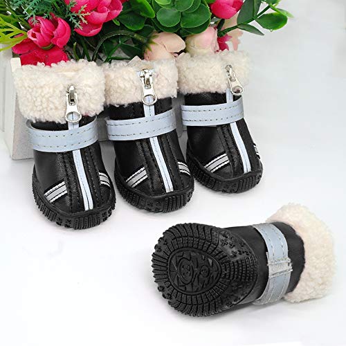 Botas Zapatos del perro, zapatos del perro del animal doméstico caliente del invierno impermeable del zapato del perro casero botas de lluvia de nieve botines antideslizantes reflectante Calzado for p