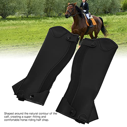 BOTEGRA Equitación Half Chap, Super Fiber PU Leather Half Chap Equipo Protector de Cuerpo para Montar a Caballo con 3 Tamaños para Niños Protección para Montar a Caballo(CL)