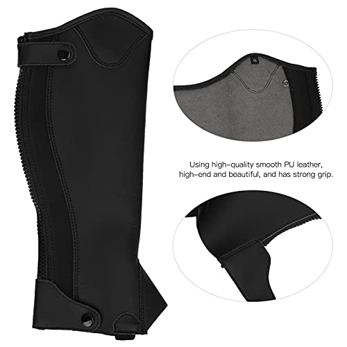 BOTEGRA Equitación Half Chap, Super Fiber PU Leather Half Chap Equipo Protector de Cuerpo para Montar a Caballo con 3 Tamaños para Niños Protección para Montar a Caballo(CL)