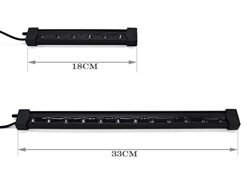 BPS [2 en 1] Doble Función Máquina de Acuario Difusor de Aire Burbujas y LED Lampara Acuario para Tanque Acuario Pecera 2 Tamaños (33 cm) BPS-6739