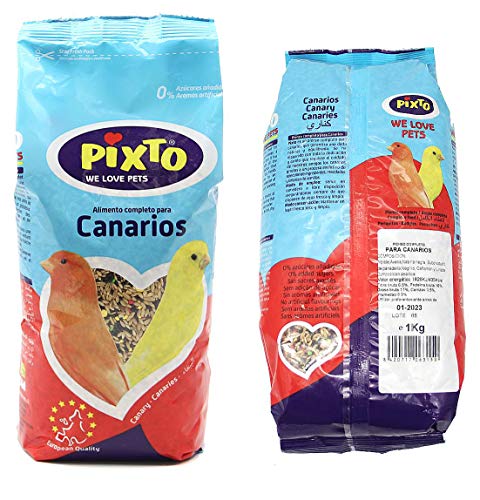 BPS Pienso Canarios 1Kg Alimento Completo Comida con Formula Alta Energía Material Natural Receta Equilibrada con Base Científica BPS-11400