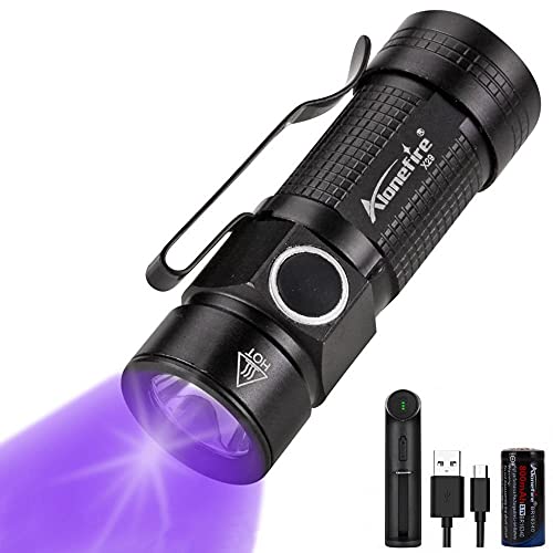 BrightBulb X29Uv 395Nm USB Recargable UV Flahlight Mini Bolsillo Led Linterna De Luz Negra Detector De Fluorescencia Esterilización Lámpara para Mascotas Manchas De Orina con Clip