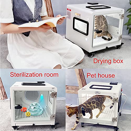 BrightFootBook Caja De Secado Inteligente para Mascotas, Secadores De Baño Automáticos para Gatos Y Perros, Cálido En Invierno Y Fresco En Verano