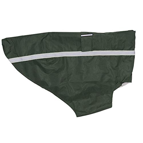 Brissa España. Chubasquero Perro Grande Mediano (Longitud Cuerpo 60 cm). Impermeable Perro con Capucha y Forro de Quita y pon de Borreguillo. Hecho en España. (Verde Caza)