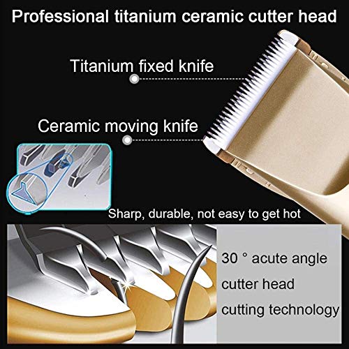 Broche del pelo Clippers perro, Peluquería Canina Clippers con 4 peine, de bajo ruido for mascotas pelo Trimmer recargable, con unas tijeras peine mejor cortadora de cabello for mascotas Perros Gatos