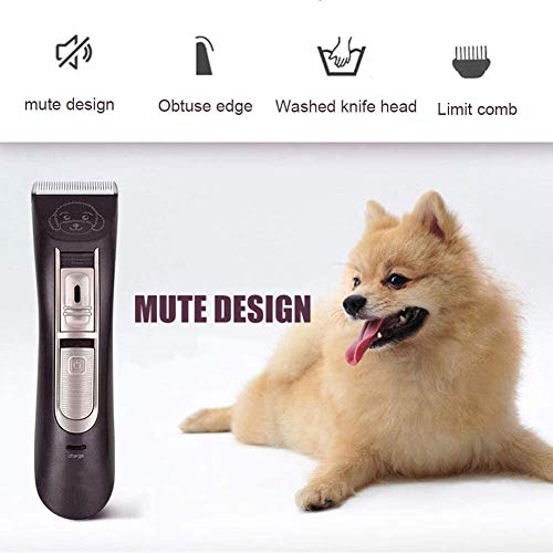 Broche del pelo Clippers perro, USB Quiet profesional recargable de bajo ruido for mascotas Peluquería Canina Clippers inalámbrico Pet Trimmer de pelo, mejor cortadora de cabello for mascotas Perros G