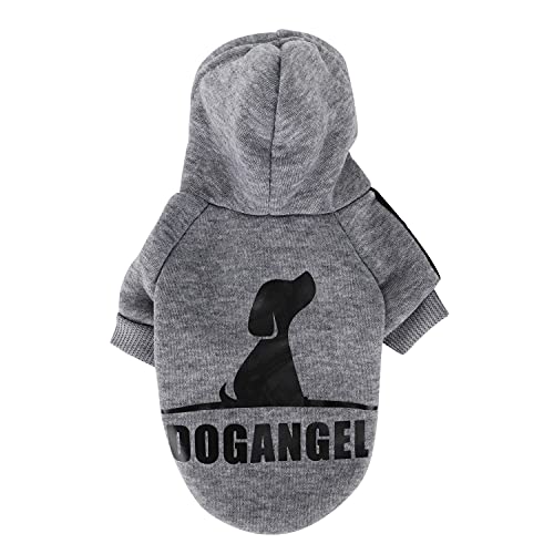 bsqipsd Sudadera con Capucha para Perros, Algodón Suave de Moda， Ropa para Mascotas, Abrigo Cálido de Otoño Invierno para Gatos, Ropa Deportiva para Perros Pequeños(Gris S)