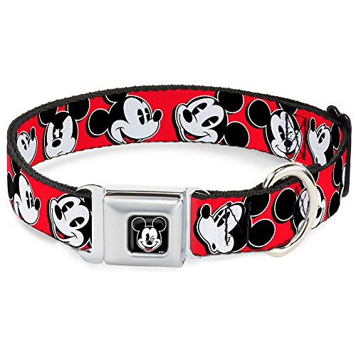 Buckle Down dybp guiño de Mickey Mouse Todo Color Negro Collar de Perro