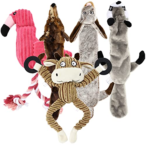 Buddy Wild Juguetes para Perros – Pack de Peluches para Perros Suaves y con Sonido – Pack de 5 – Juguetes Mordedores de Perro Interactivos y Duraderos – Juguetes de Cachorros y Perros Pequeños