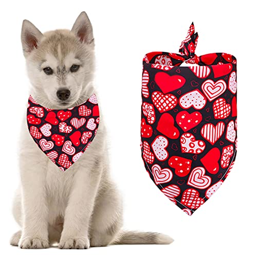 Bufanda Mascota Clásica Collares Perros y Gatos Disfraces para Accesorio Mascota Cachorro y Gatito Romántico Triángulo Baberos Lindo Chales Pañuelo Bufandas Triangular día de San Valentín