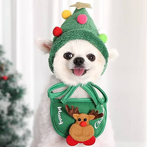 Bufanda Triangular de algodón Perro Gorro de Fiesta de Navidad Perros Gorro de Navidad Gato Lavable de Mascotas Babero Suave para Perros Sombrero de Fiesta de Navidad Decoración navideña Mascotas