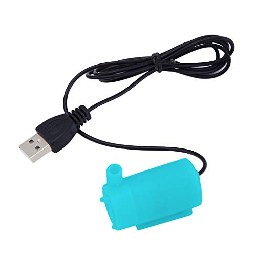 BUIDI Micro Mini Bomba de Agua Sumergible para Acuario Tanque de Peces Control USB DC 5V 2-3L / min Micropump Amarillo