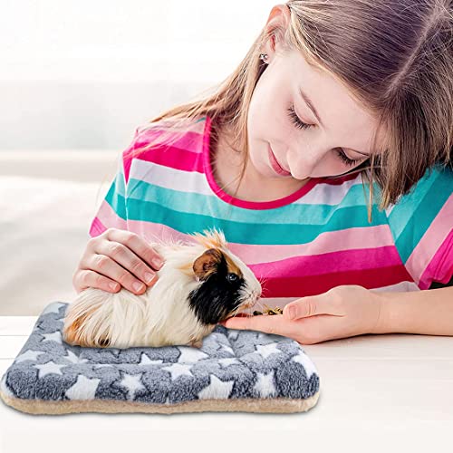 BundleMall 3 piezas de cama de felpa de animales pequeños, cálida manta mullida para cachorros, almohadilla de dormir de forro polar para conejos, conejos, chinchilla (pequeño: 15 x 11 pulgadas, I)