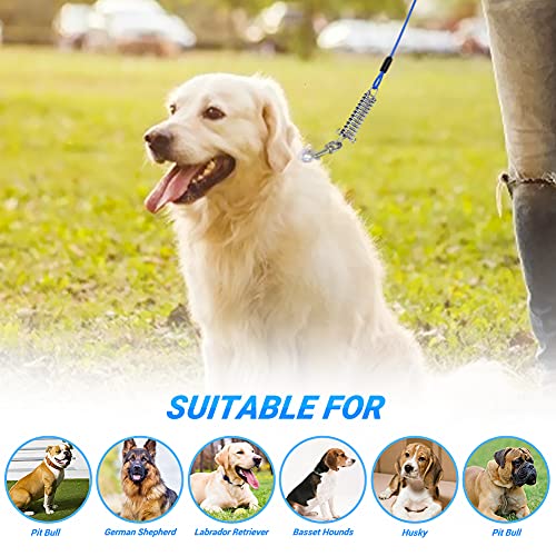 Cable para Atar Perros Upkey 20ft Cable de Amarre para Perros Amarre para Mascotas Cable para Atar al Perro en Exteriores Cordón para Mascotas de Dos Cabezas Correa para Cachorros Medianas (Azul)