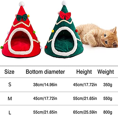 Caja De Anidación De Gato Plegable Cama De Gato árbol De Navidad Casa De La Tienda De Campaña Hombre De Navidad Forma Dalhouse Sponge Tridimensional Cat Nest Otoño E Invierno S(Size:S,Color:Rojo)