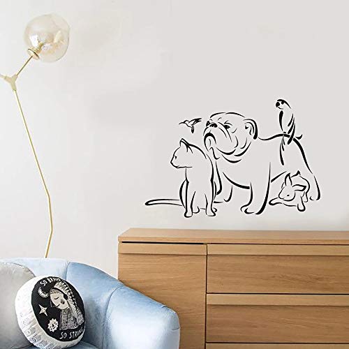 Calcomanía de pared para mascotas, salón de belleza, logotipo, Animal, perro, gato, loro, pájaro, conejo, vinilo, pegatina para ventana, tienda de mascotas, tapicería de guardería