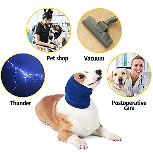 Calentador de cuello y orejas para perros con capucha cálida para perros de invierno, gorro de felpa para orejas largas, antiansiedad, cuello y orejas