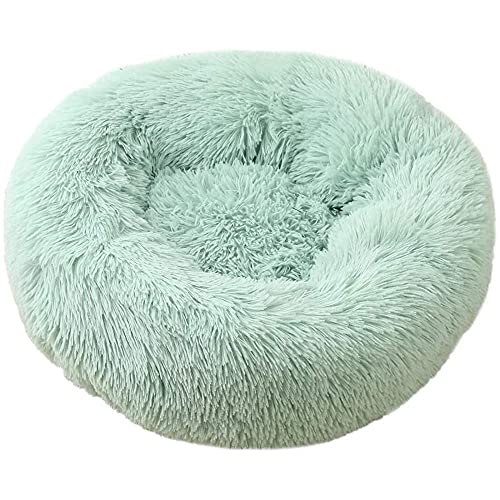 Cama Antiestres Gato Grande, Perro Nido cárter Nido Peluche Circular Mascota jerarquía de Perro Cama de Perro Invierno tapete Caliente Alfombra Mascota Suministros-Verde Claro_39 Inch