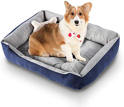 Cama con Forma de Perro para Perros de tamaño Mediano, majestuosa Cama para Perros, Cama para Perros ansiolíticos (con Juguetes de Hueso de Peluche Gratis)