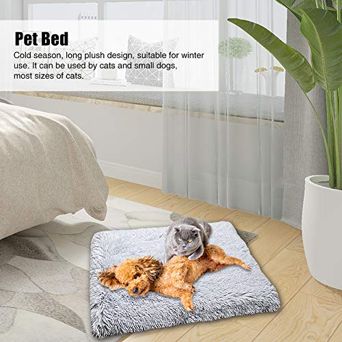 Cama de felpa para la mayoría gatos y perros pequeños, 63,5 x 58,2 cm, suave y cálida, para invierno, con forro suave a juego, resistente a la suciedad