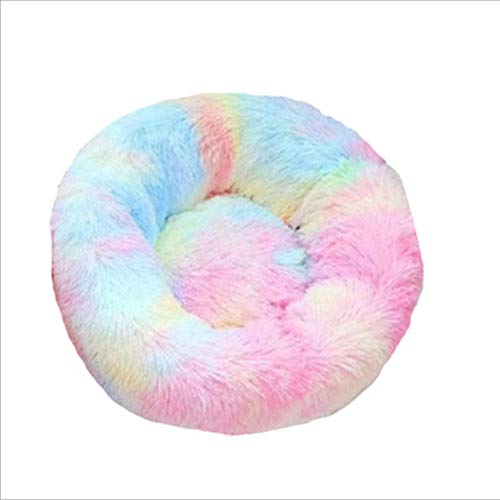 Cama de Mascotas Cama de Perros,Perrera para Perros cálida de Invierno, Perrera para Mascotas-Colorful_40cm de diámetro,Cama Perro Suave Cama Gato