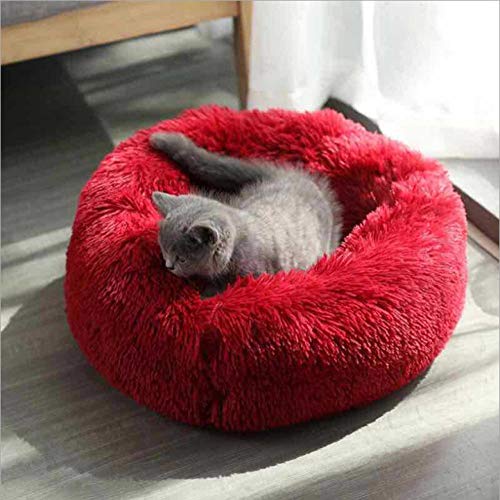 Cama de Mascotas Cama de Perros,Perrera para Perros cálida de Invierno, Perrera para Mascotas-Colorful_40cm de diámetro,Cama Perro Suave Cama Gato