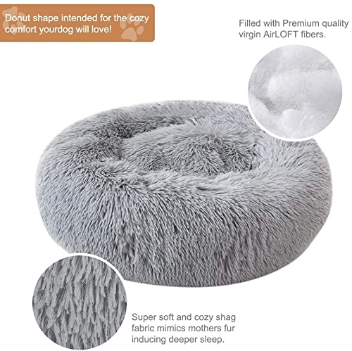 Cama de peluche para gatos y perros, cama redonda de peluche, donut para gatos y perros, suave y redonda para gatos y perros, cama para dormir para mascotas en nuez