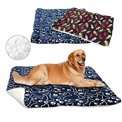 Cama para Gatos de Cama para Perros, Matriz para Perros de Invierno Matada para Mascotas Cojín para Mascotas Papa Caliente Puppy Cat Fleece Camas para pequeños Grandes Perros Gatos,2,69/57cm