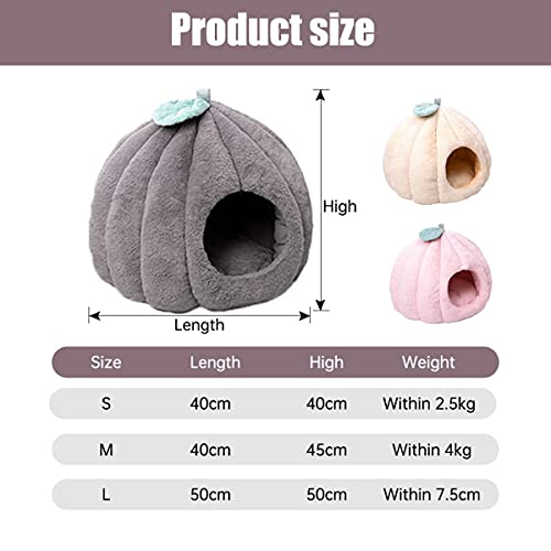 Cama para mascotas de felpa suave Saco de dormir cálido Cachorro Forma de calabaza Mascota Gato Casa de perro Cueva Cama plegable para cachorro caliente Gatito para dormir-Rosa, M, Bélgica