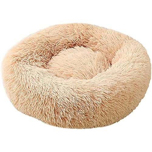 Cama para Mascotas, Perro Nido cárter Nido Peluche Circular Mascota jerarquía de Perro Cama de Perro Invierno tapete Caliente Alfombra Mascota Suministros-champán_21 Inch