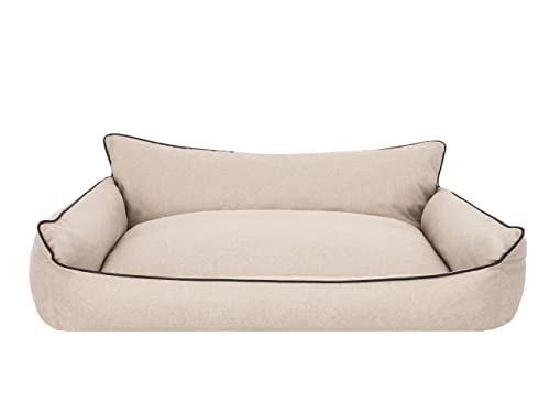 Cama para perros, cama para mascotas, cojín para perros, cojín para perros, cama para perros, colchón para mascotas, sofá, cama para perros, tamaño L – 64 x 49 cm, color beige con piedras ecológicas