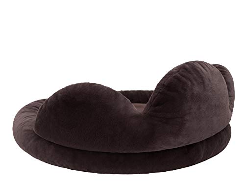 Cama para perros y gatos, cama para mascotas, tumbona para gatos, sofá redondo, cojín para perros, cama para perros, colchón para animales, color marrón, XL – Diámetro de 85 cm