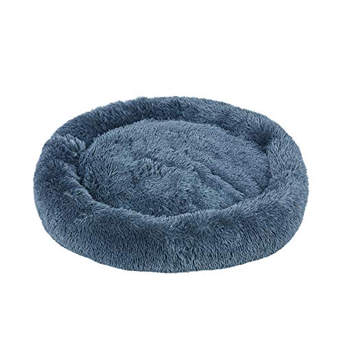 Cama Perro Grande Cama Antiestres Perro Donut Perro Cama Banda Antideslizante Parte Inferior Lavables Cama para Perros,x/s/l/XL, Rosa/Gris Claro/Gris Oscuro/Rojo/Marrón Claro(Gris Oscuro，60cm)