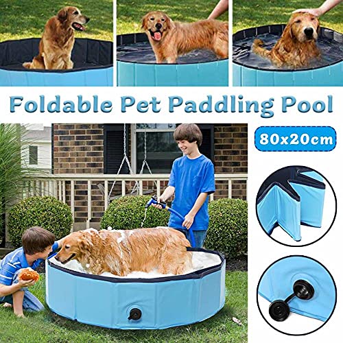 Cama Plegable para casa de natación para Perros de 80 * 20 cm, Piscina de Verano, plástico Duro, Plegable, Plegable, para Perros, Piscina para Mascotas, Perro para Mascotas Plegable