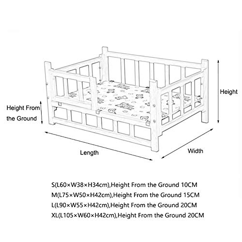 Camas para perros Perro de Madera elevada Cama Cama de Mascotas, Criadero de Madera Maciza Cama del Perro de Madera, Mediano y pequeño Pet Cama del Perro de 4 Estaciones universales