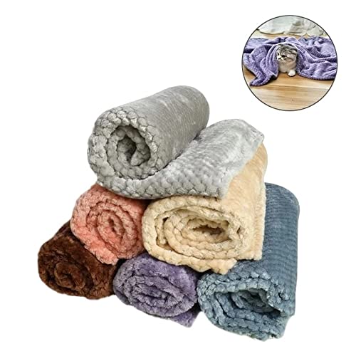 Camas para perros y gatos, colchonetas para cachorros, fundas suaves, fundas suaves, para perros, gatos, colchas, cama de mascotas (color: morado, tamaño: M 80 x 60 cm)