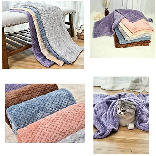 Camas para perros y gatos, colchonetas para cachorros, fundas suaves, fundas suaves, para perros, gatos, colchas, cama de mascotas (color: morado, tamaño: M 80 x 60 cm)