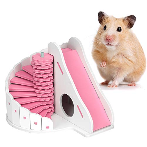 Camidy Kit de Escalera de Escalada de Hámster Colorido Tobogán Redondo Casa para Dormir Tablero Ecológico Hábitat para Mascotas Suministros para Ejercicio