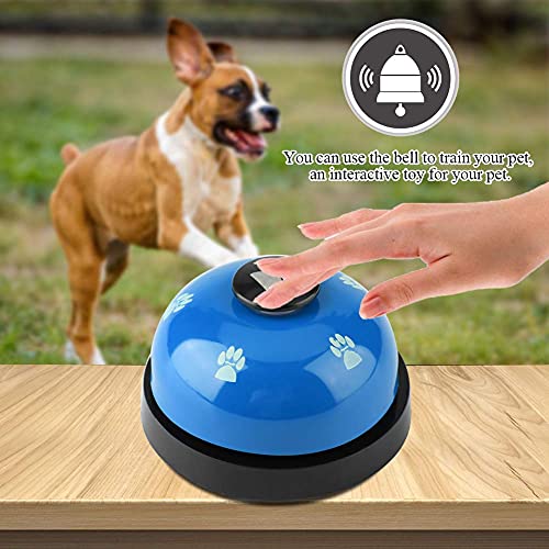 Campanas de Entrenamiento para Mascotas, Hierro Robusto Duradero Cute Cartoon Pet Bell Dog Puppy Pet Potty Training Bells Doggy Door Bell for Dog Cat(Azul)