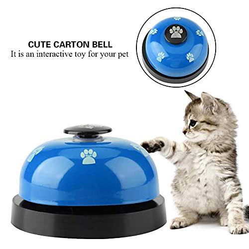 Campanas de Entrenamiento para Mascotas, Hierro Robusto Duradero Cute Cartoon Pet Bell Dog Puppy Pet Potty Training Bells Doggy Door Bell for Dog Cat(Azul)