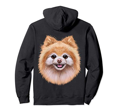 Cara de perro pomerania naranja Sudadera con Capucha