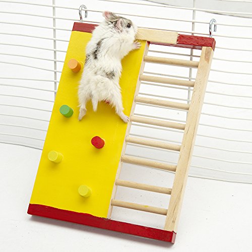 Carcasa de madera juego juguete de hámster de escalada escalera para mascotas pequeños animales enano Hamster, Rata Chinchillas Guinea Pig ardilla